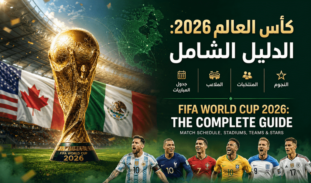 كأس العالم 2026: الدليل الشامل – جدول المباريات، الملاعب، المنتخبات، والنجوم