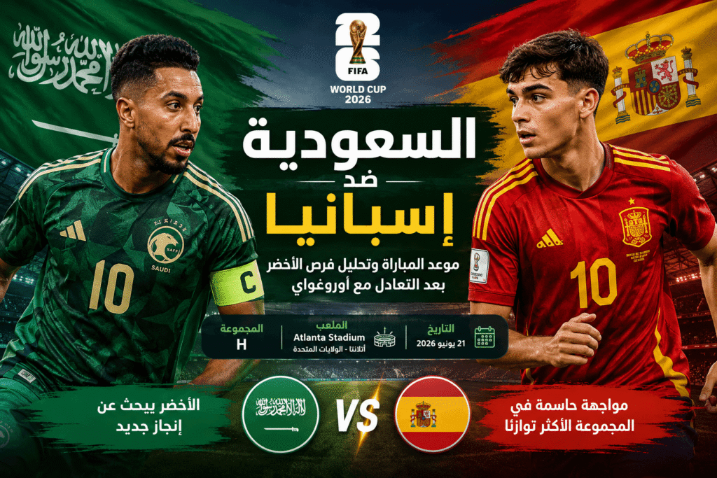 السعودية ضد إسبانيا في كأس العالم 2026