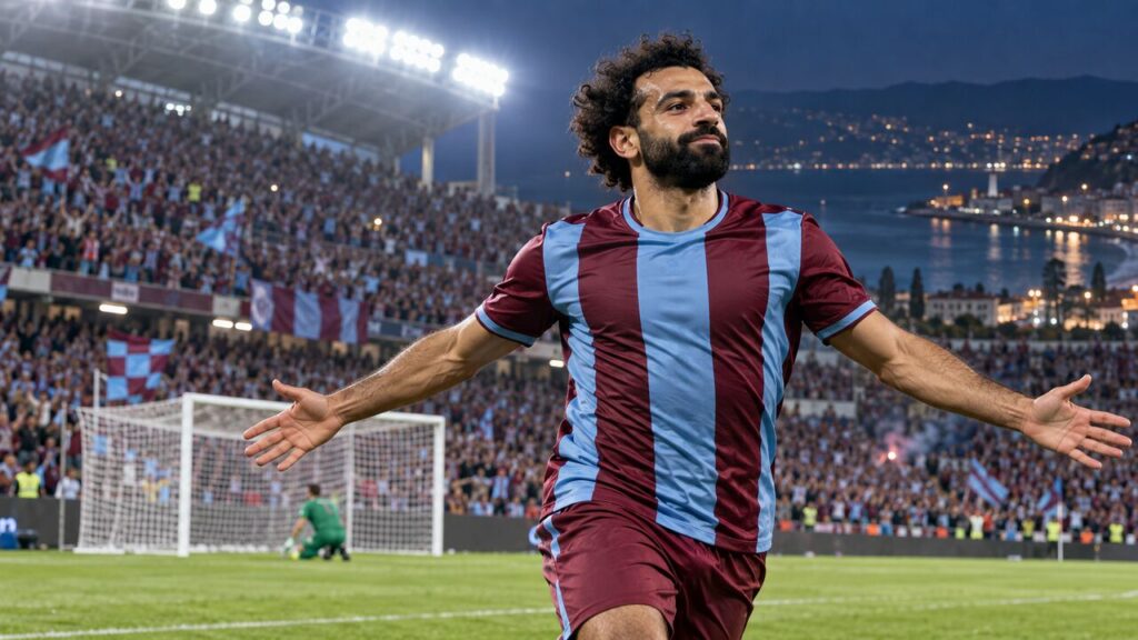 محمد صلاح يحتفل بتألقه مع طرابزون سبور