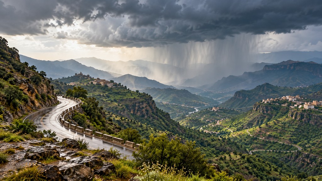 غيوم رعدية وأمطار فوق مرتفعات جنوب غرب السعودية؛ صورة توضيحية لتوقعات طقس 29 سبتمبر 2026